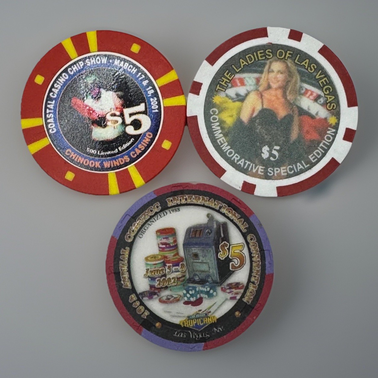 TROPICANA.COLLECTORS CLUB $5-LADIES OF LAS VEGAS-$5 CHINOOK WINDS  2001