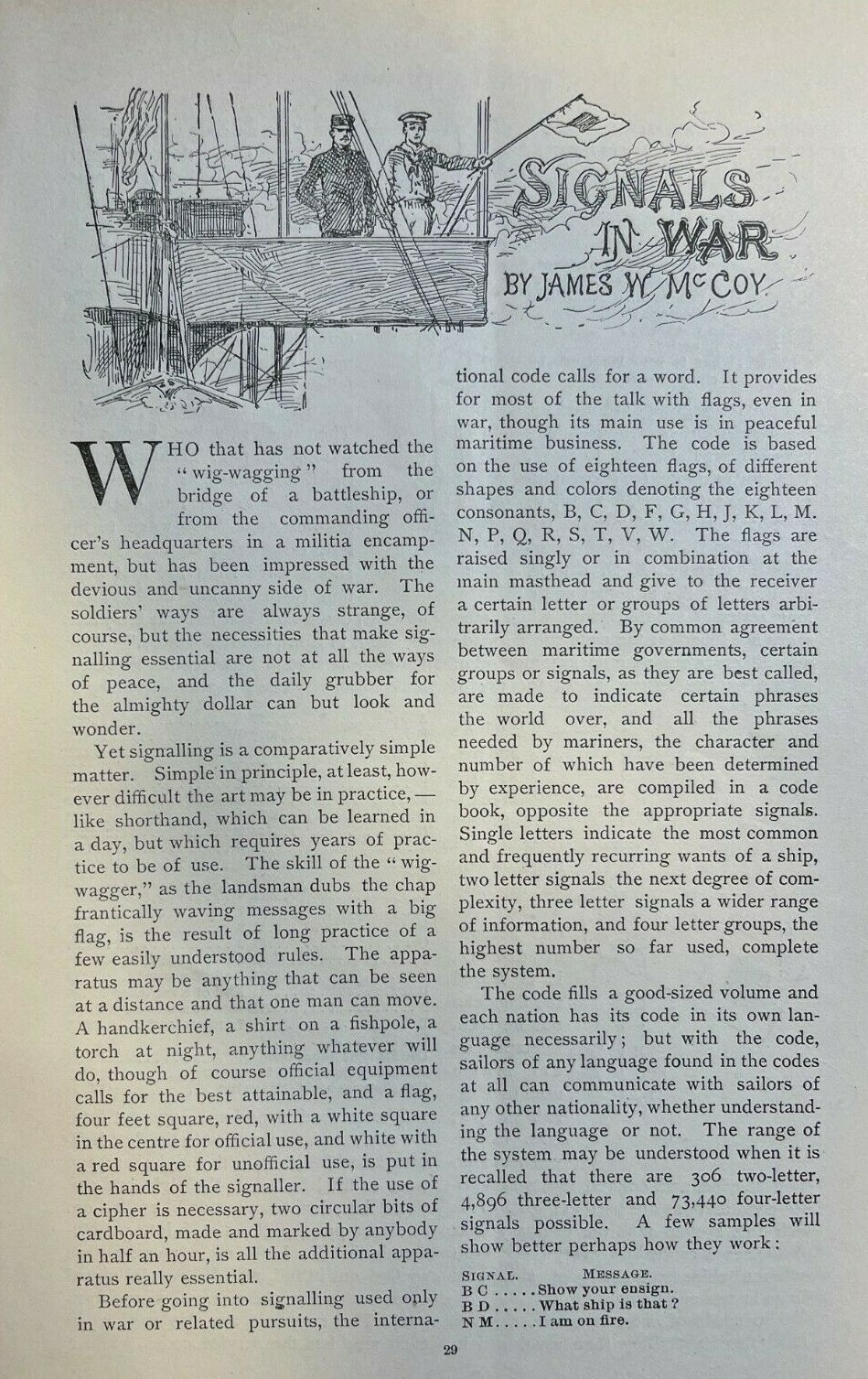 1898 Military Signals in Wartime illustrated