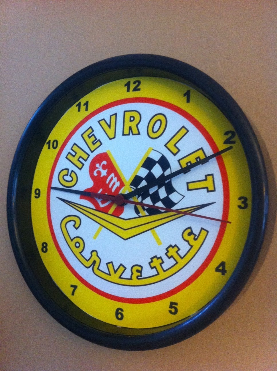 Chevrolet Corvette Motors Garage Mechanic ManCave Advertising Clock Sign