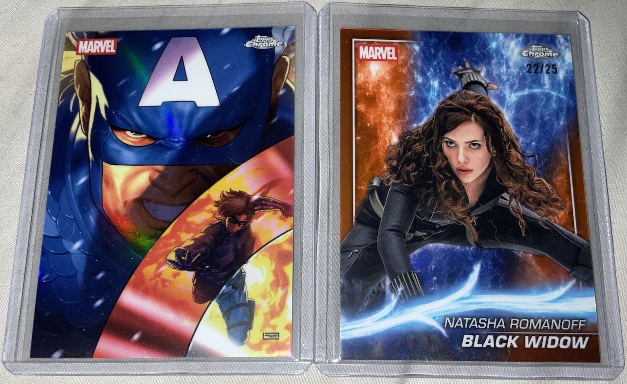 2025 Topps Marvel Reflections Cap America & The Winter Soldier & Black Widow /25