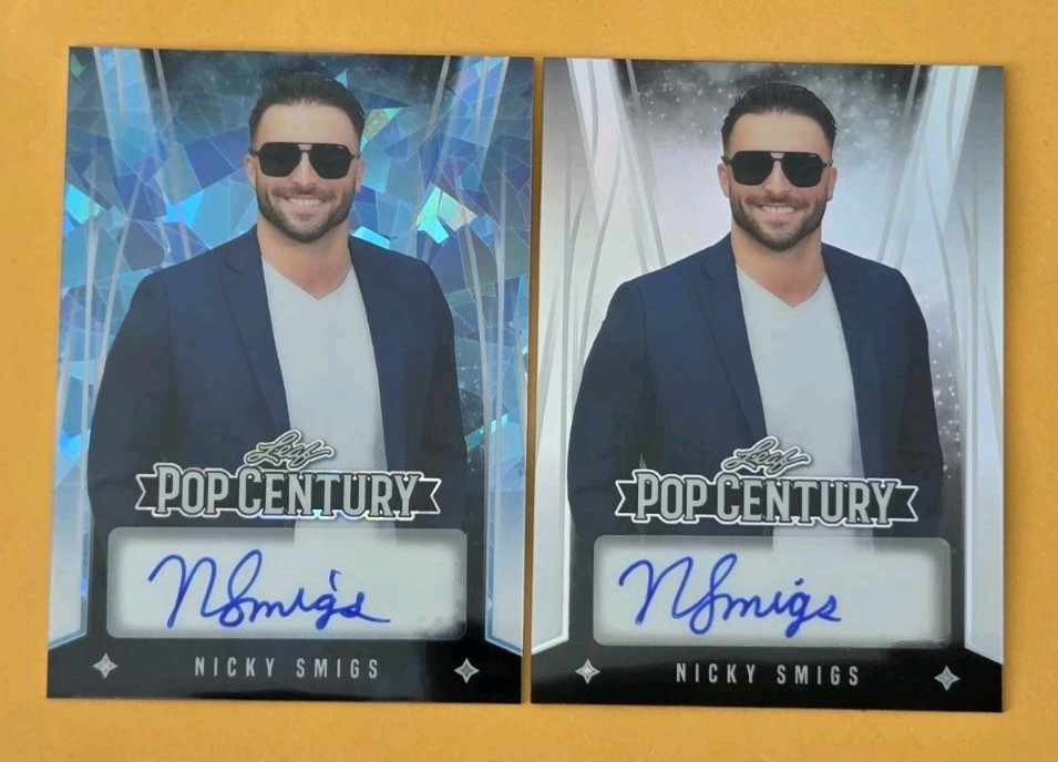 (2)2025 Leaf Pop Century Blue Crytals /7 & Silver Prismatic /25 Nicky Smigs Auto