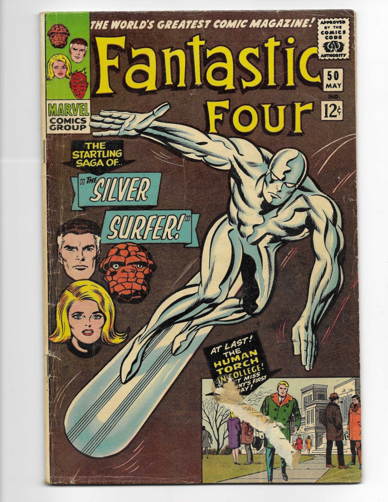 Fantastic Four 50 Marvel Comics 1966 VG- 3.5 Galactus 3rd App Of Silver Surfer