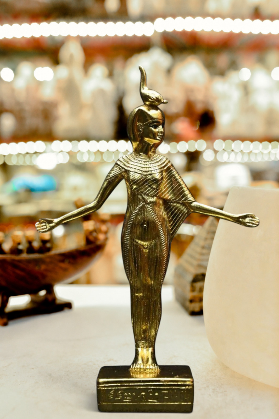 Gold Leaf Egyptian Goddess Serket Statue