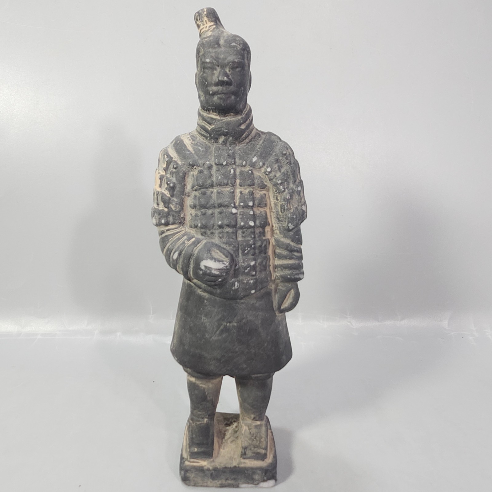 Chinese Dynasty Guard Ceramic Art Statue 7.75\
