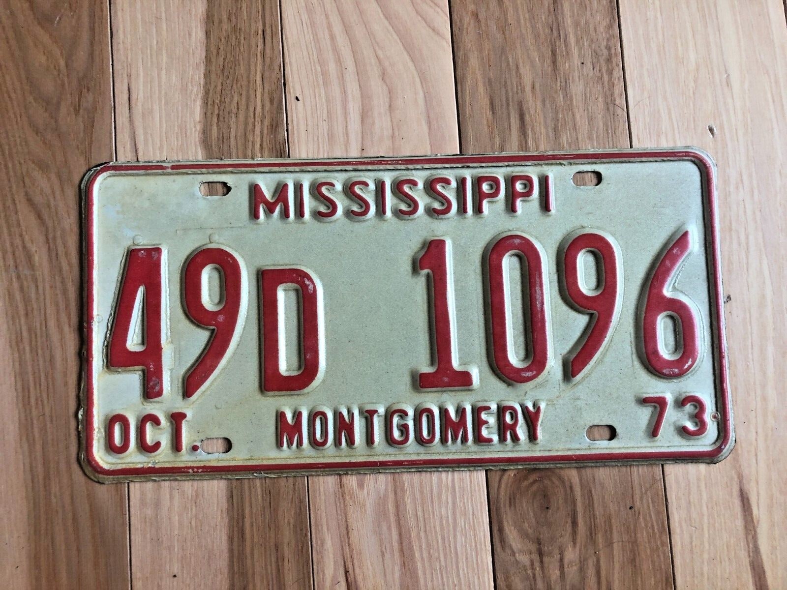 1973 Mississippi Montgomery County License Plate