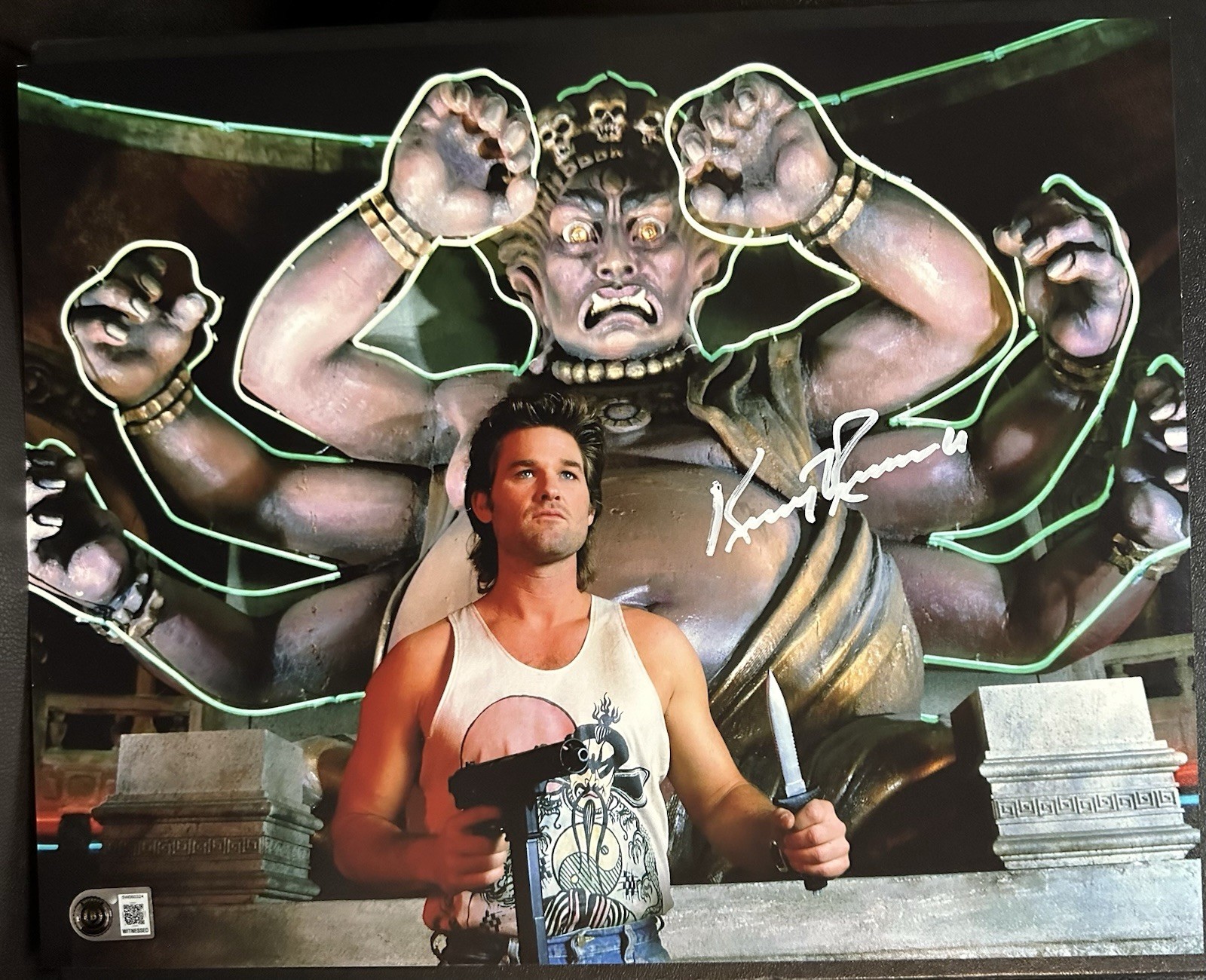 Kurt Russell Autographed 11x14 Photograph Big Trouble In Little China  BAS W