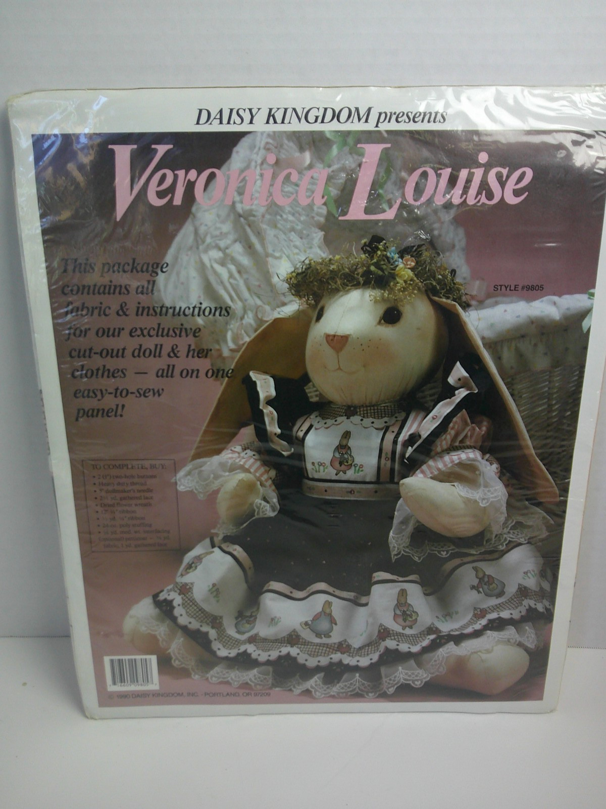 Daisy Kingdom Veronica Louise Cut & Sew Bunny Doll Kit 1990 Uncut 9805