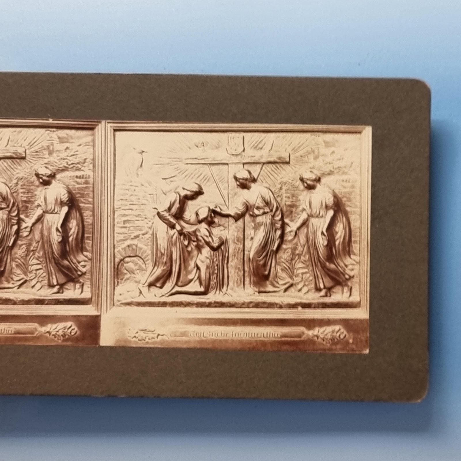 Bedford Stereoview C1915 Real Photo F.Schrader Bunyan Pilgrims Progress Door (5)