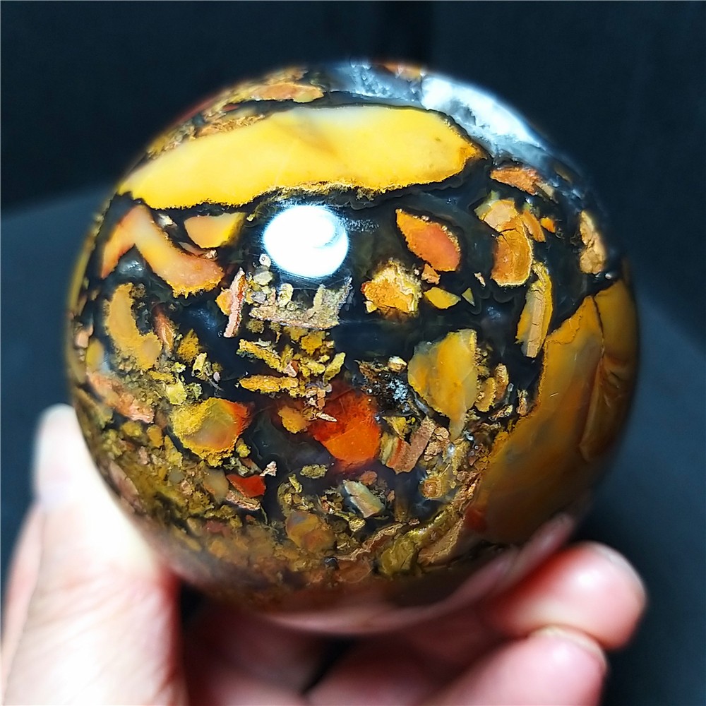 RARE 352G 63mm Natural Polished Colorful Agate Stone Ball Geode Healing A4493