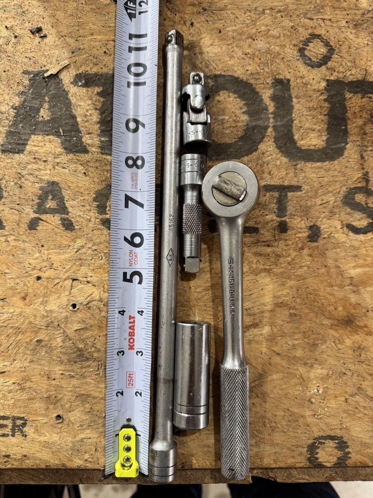 Vintage S-K Tools 3/8” Drive Ratchet & Accessories – 5 Piece Lot
