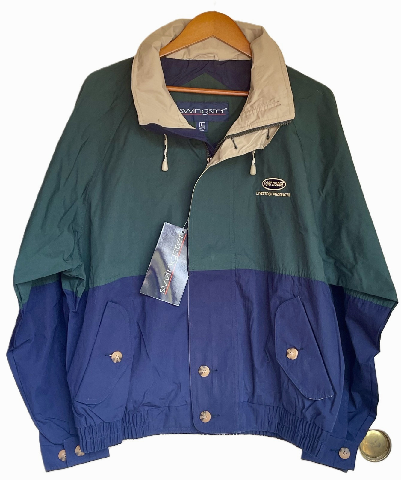 VINTAGE Pharm Drug Rep PROMO Fort Dodge Livestock Ranch Health L Jacket SWAG NWT