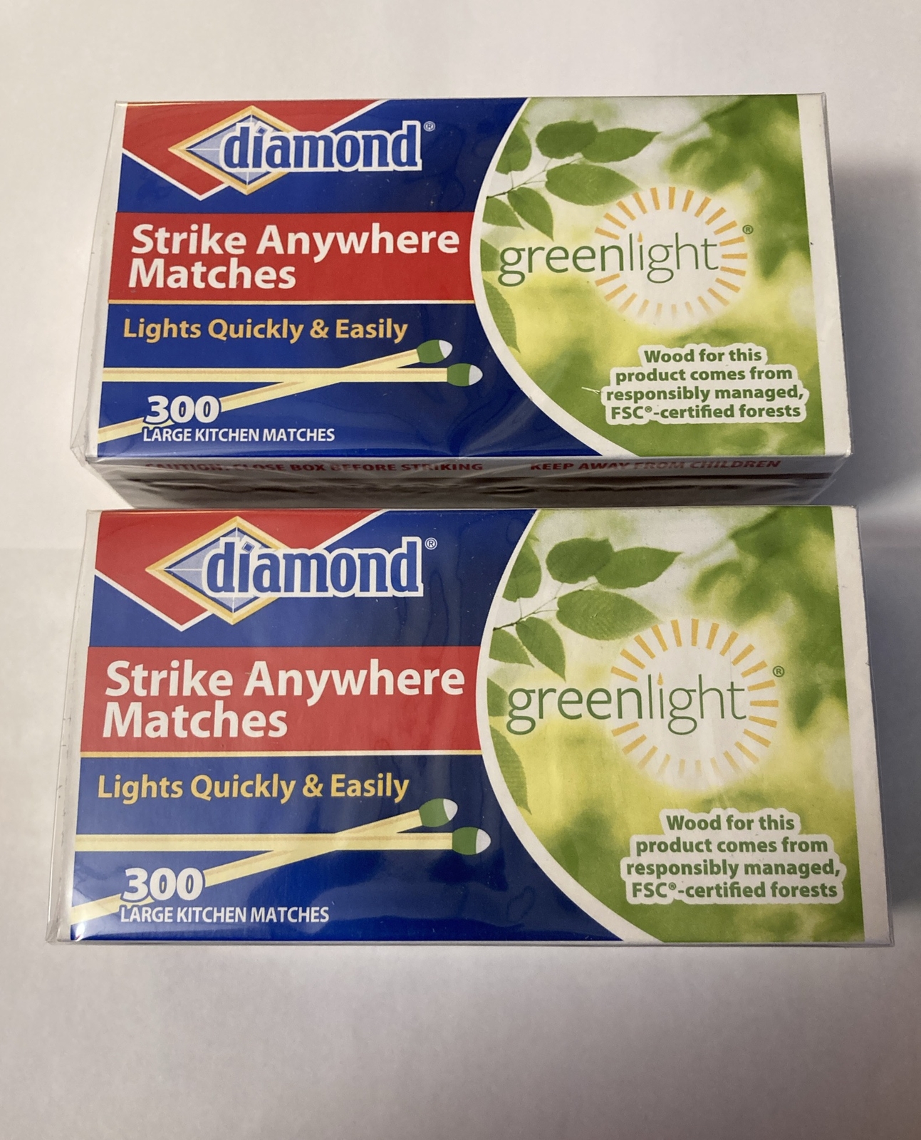 (2 boxes) (300 per box)Vintage Diamond Strike Anywhere Matches