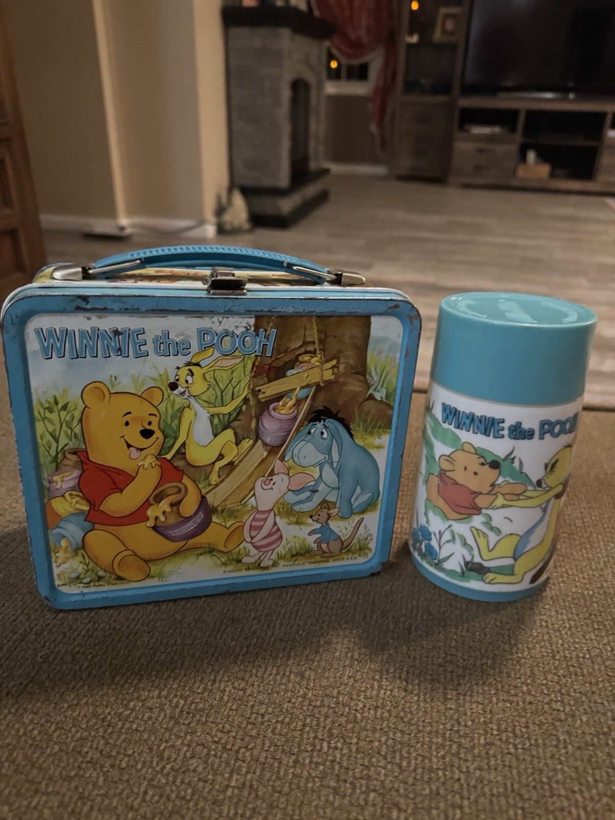 Vintage 1970’s Winnie The Pooh Lunchbox and Thermos Walt Disney