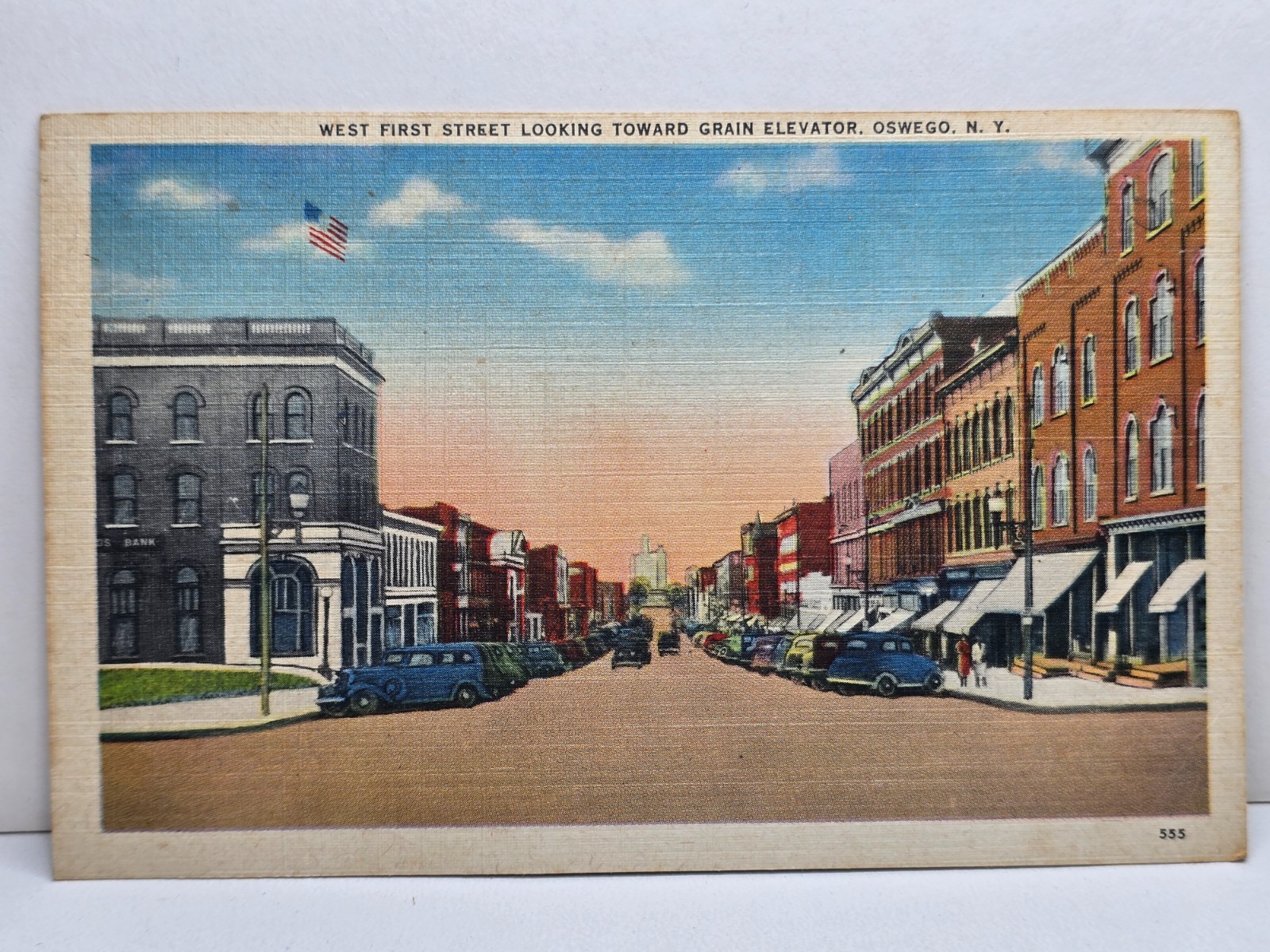 Vintage West First Street Oswego New York NY Postcard Wm Jubb Co Linen Unposted