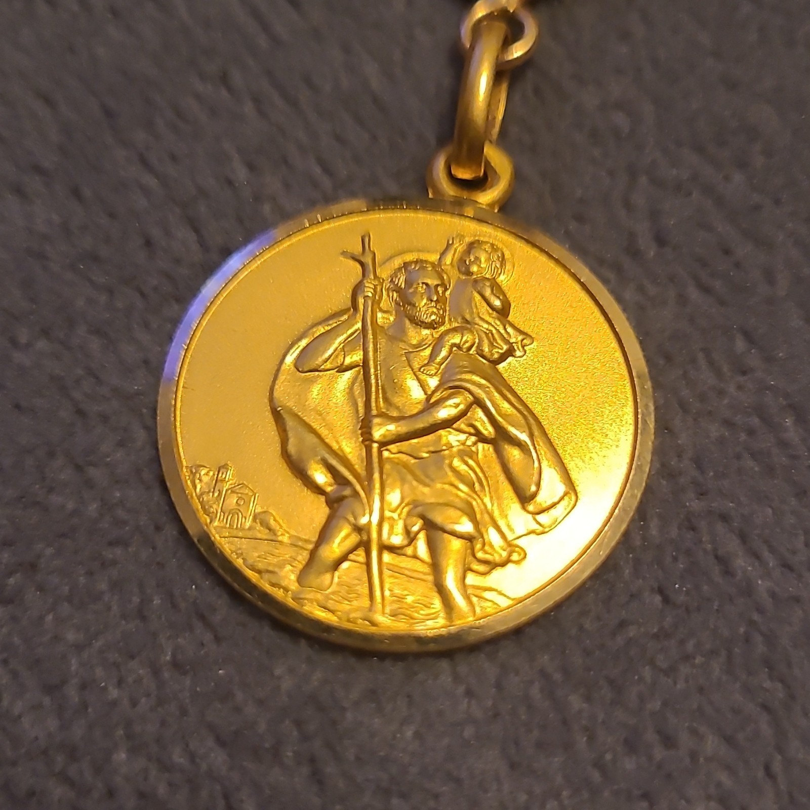 Vintage \'60s Italian 18K Solid Gold St. Christopher Automotive KeychainFob 18.3g