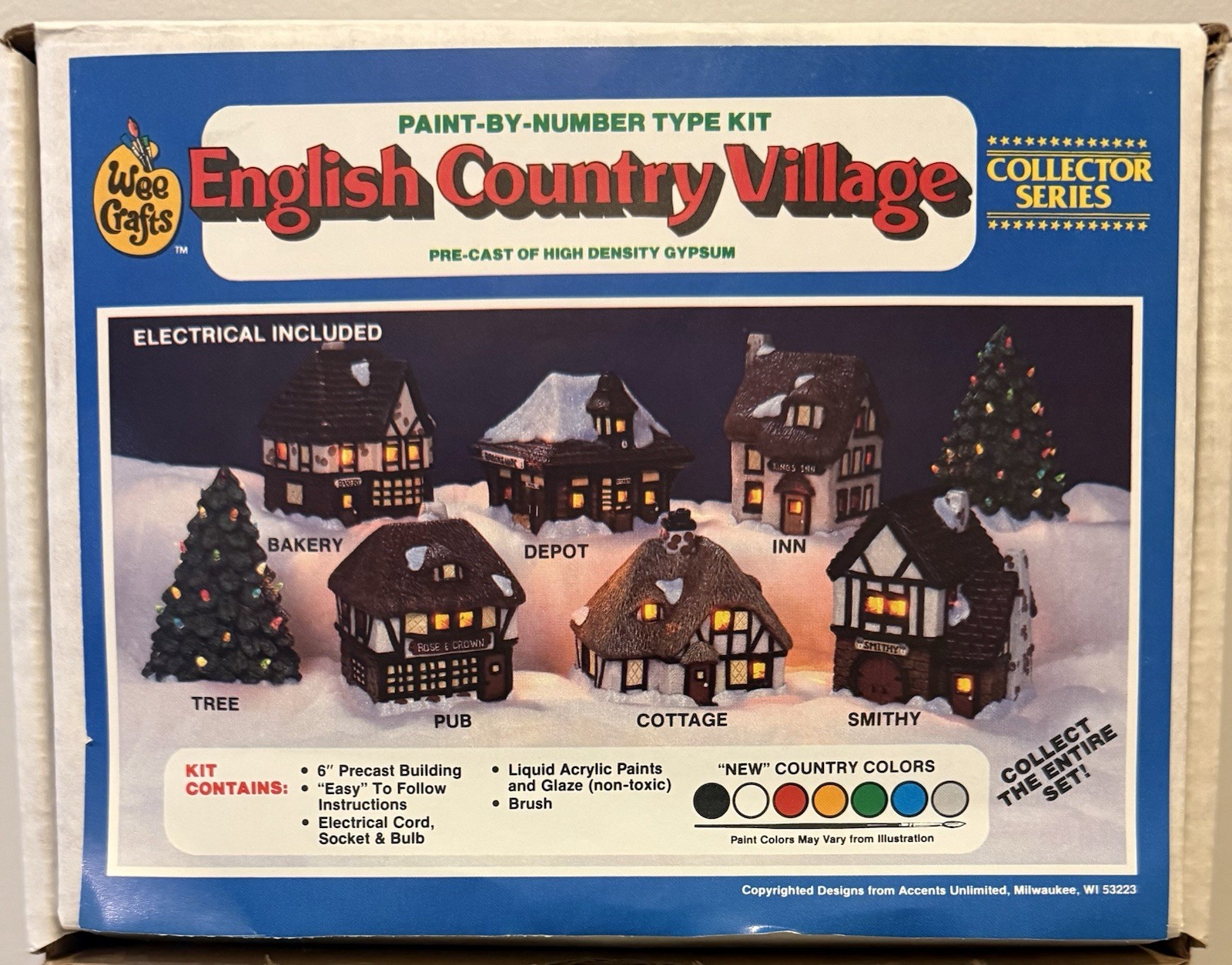 Vintage Wee Crafts Christmas Village Kings Inn 21580 Painted Finished Boxed