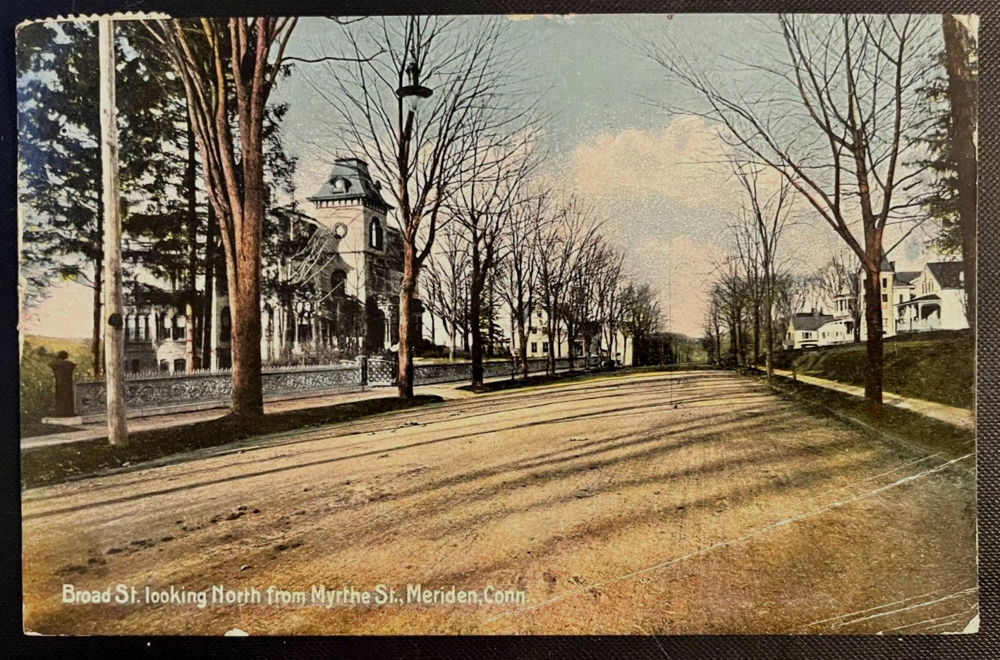 Vintage Postcard 1912 Broad Street, Meriden, Connecticut (CT)
