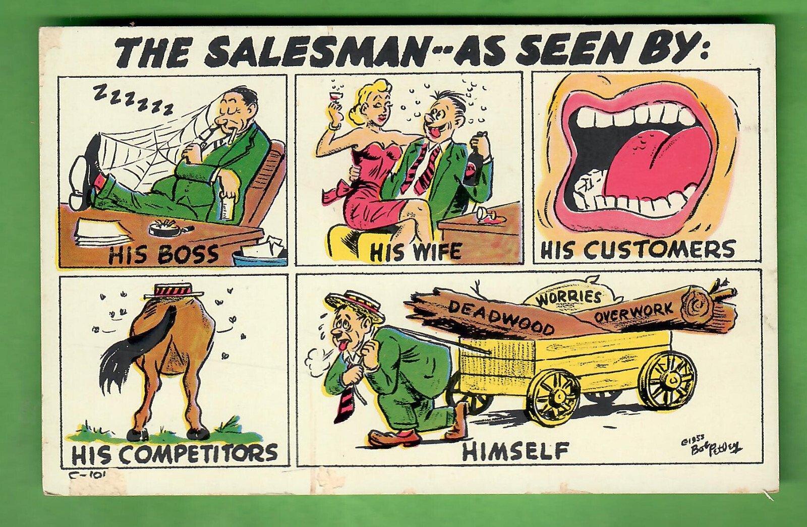 VINTAGE PETLEY LAFF POSTCARD - COMIC - HUMOR 