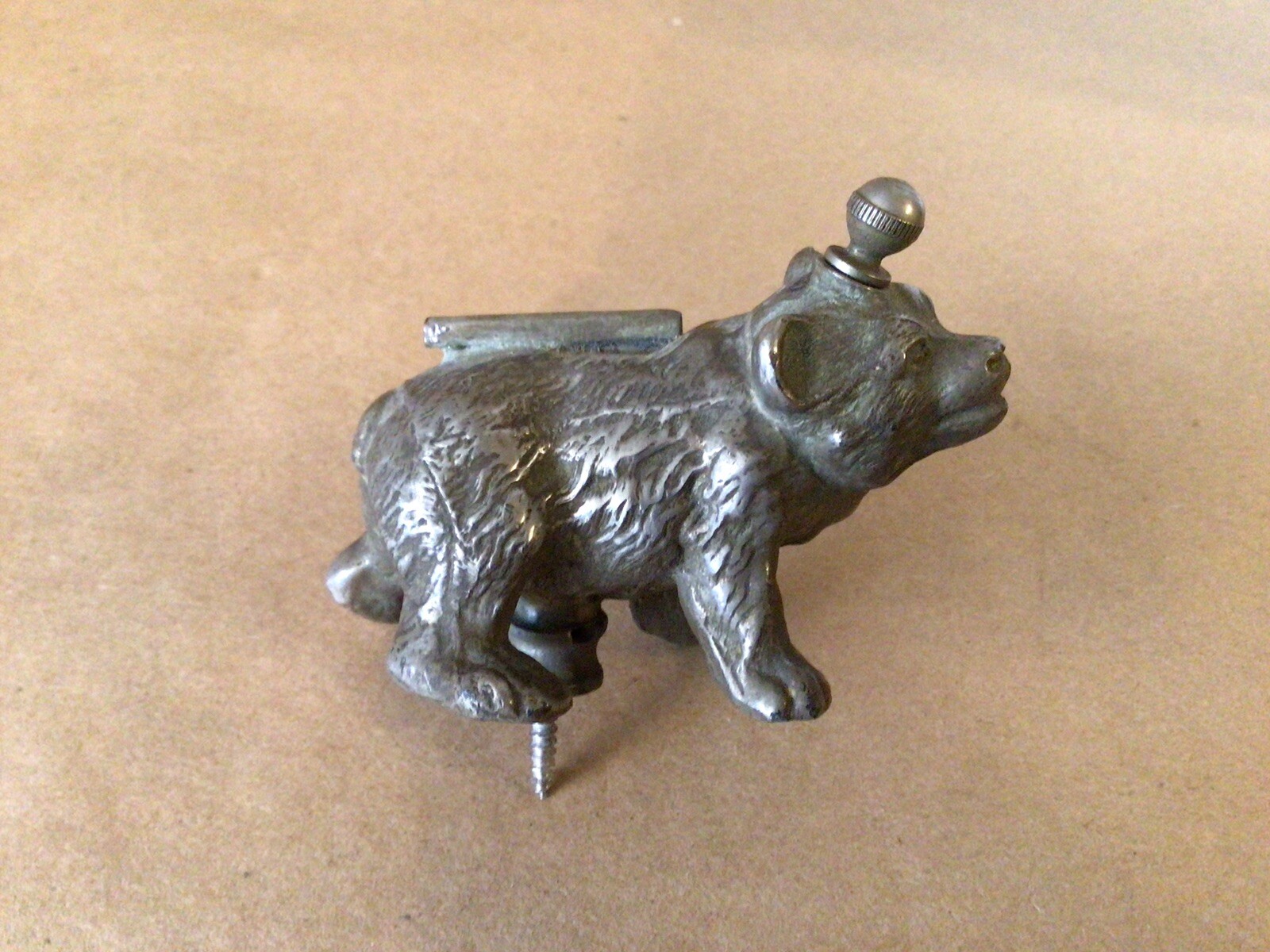 ANTIQUE ORIGINAL 1920’s RONSON ART METAL WORKS *BEAR* STRIKER LIGHTER SMOKER