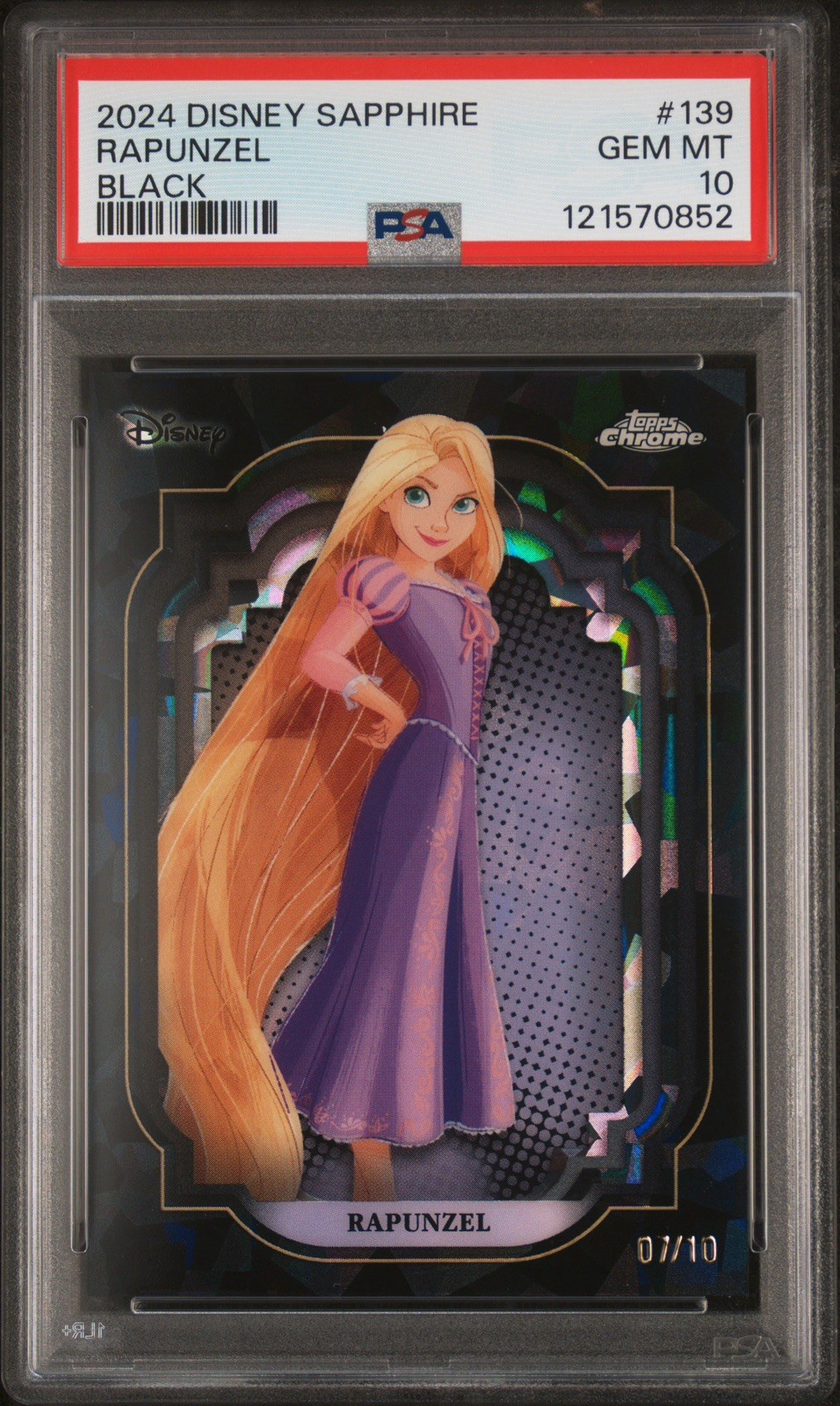 2024 TOPPS CHROME DISNEY SAPPHIRE #139 RAPUNZEL BLACK  /10 PSA 10 POP 4