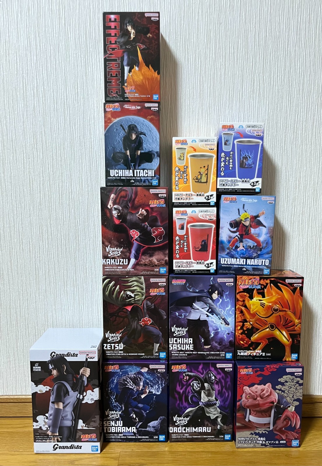 Naruto Figure Set of 14 Grandista Itachi Akatsuki Zetsu Kakuzu Tumbler Bulk Lot