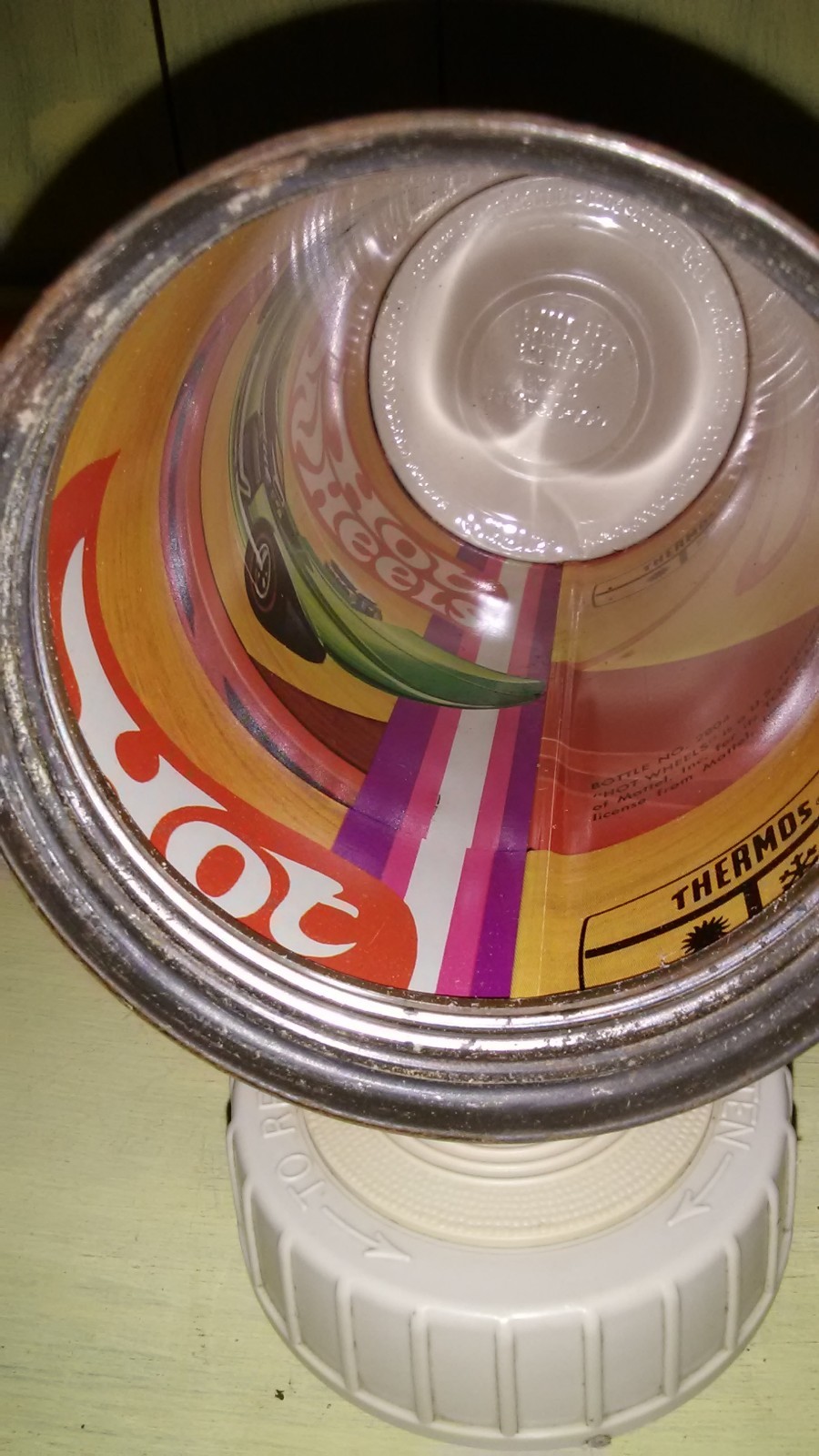 Vintage 1969 Hot Wheels Thermos #2804 Mattel Factory Error Plaid Reverse Thermos