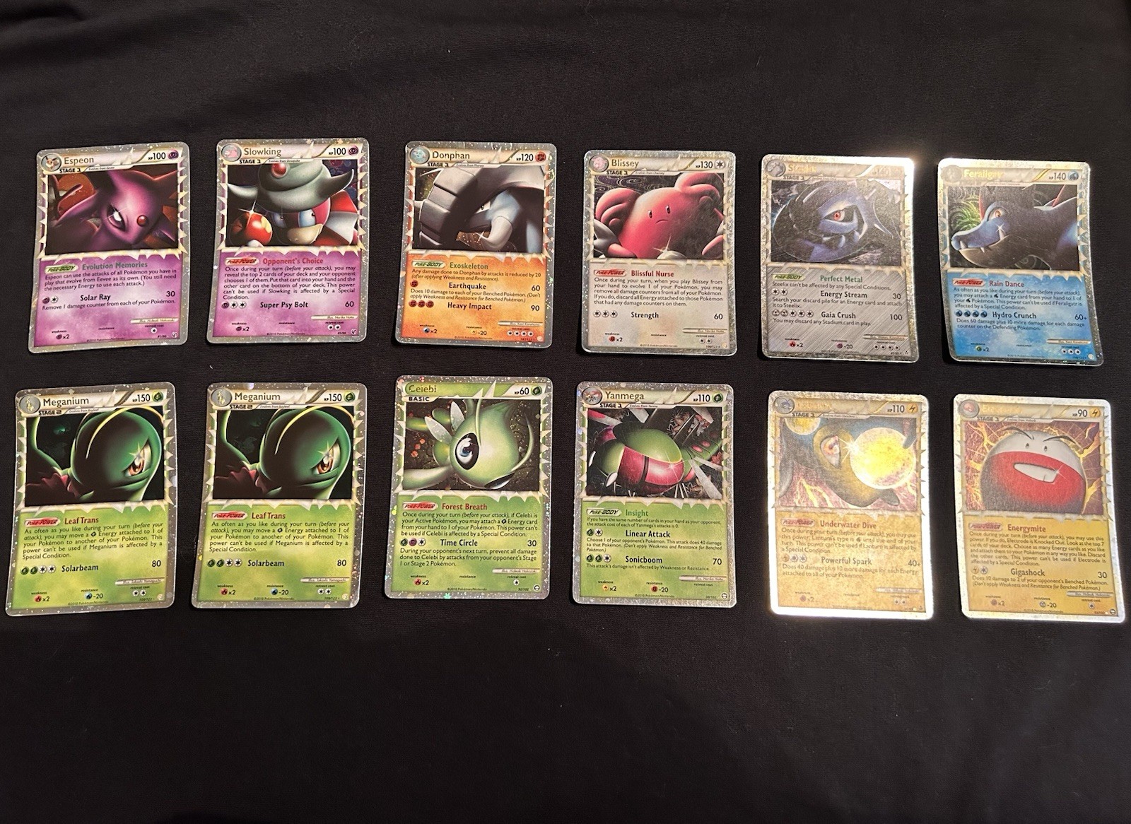 Lot of 12 PRIME & Holo Rare Pokémon Cards Espeon Slowking Steelix Feraligatr NM