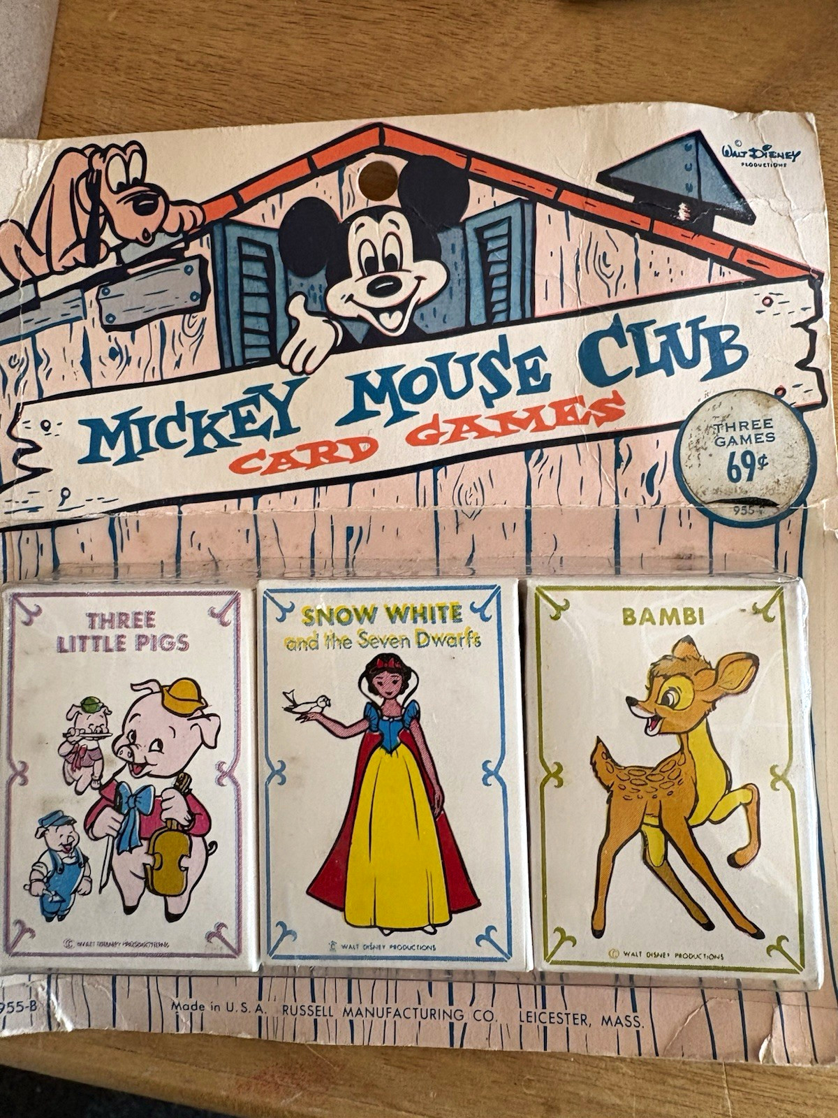 Disney Mickey Mouse Club Card Games Pack 1955 Vintage Walt Disney Mickey Mouse