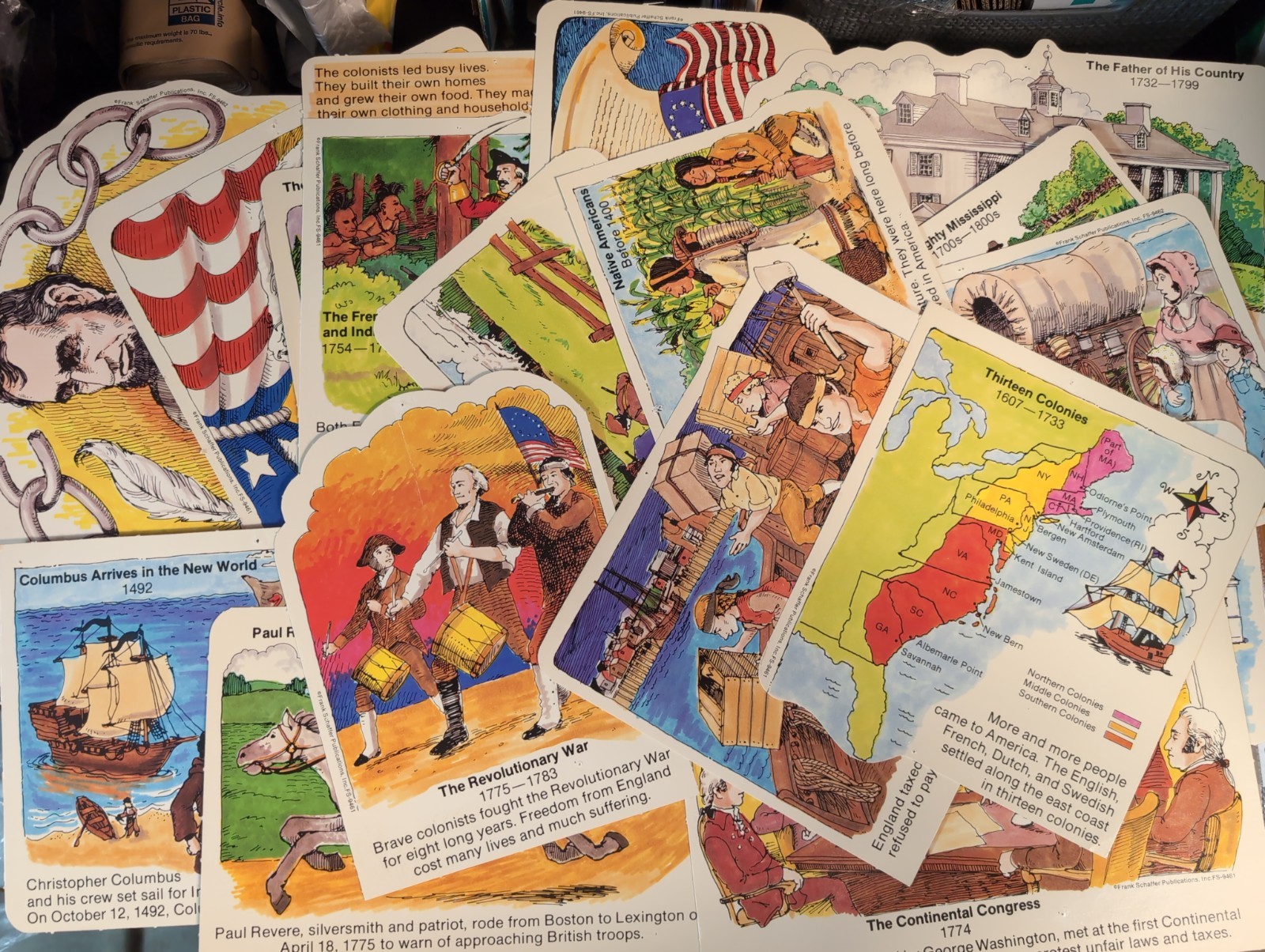 Vintage 20+ Frank Schaffer Bulletin Board Lot Historical Events 