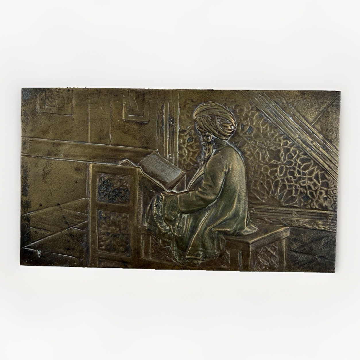 Antique Austrian Cold Painted Bronze Desk Box Orientalist Reader Scholar 6\