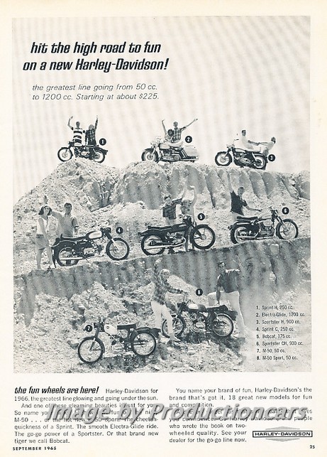 1966 Harley Davidson motorcycle Bike Advertisement Print Art Ad J765