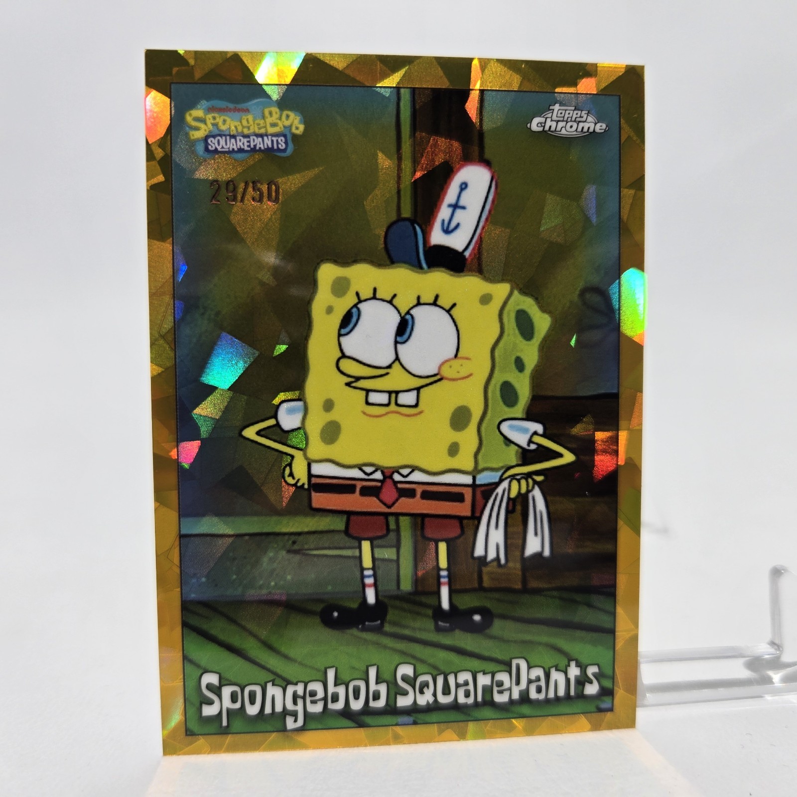 2025 Topps Chrome Sapphire Gold /50 SpongeBob SquarePants #25 Character Card