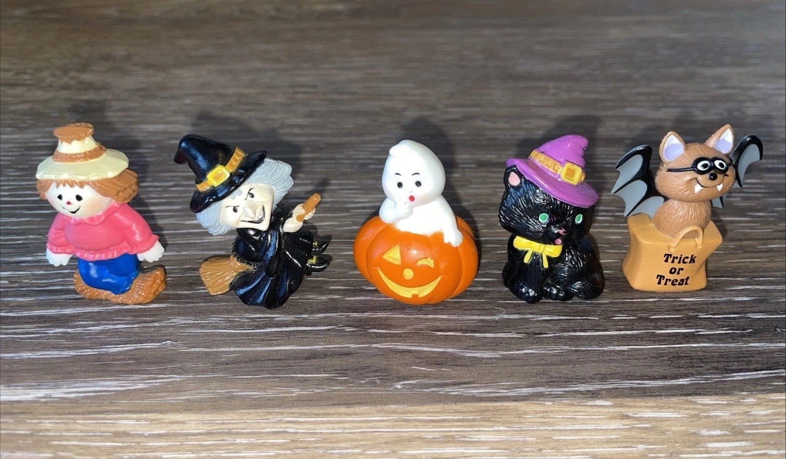 5- Vintage Russ Berrie Miniature Halloween Figures. Lot Of 5