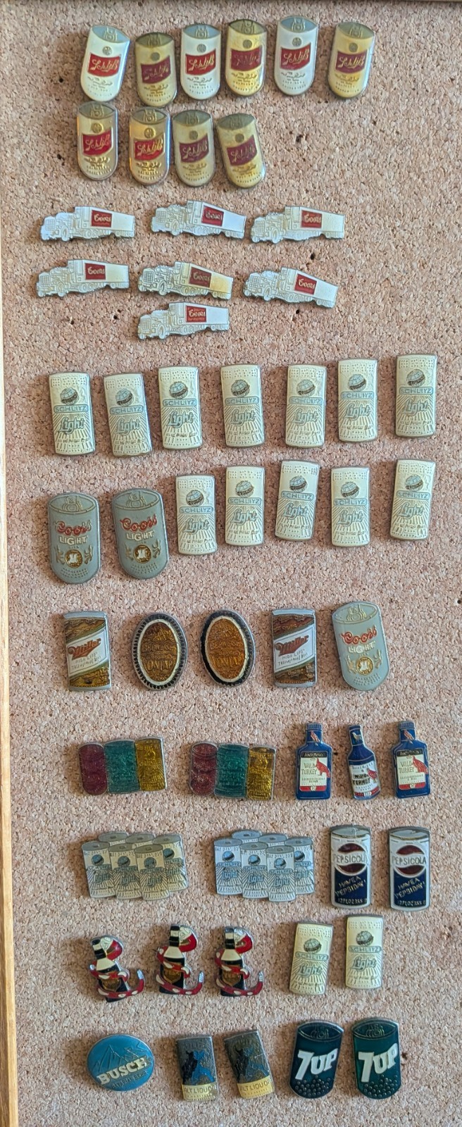 Vintage Beer Soda Enamel Pin Lot 55pc Schlitz Coors Truck Pepsi Wild Turkey