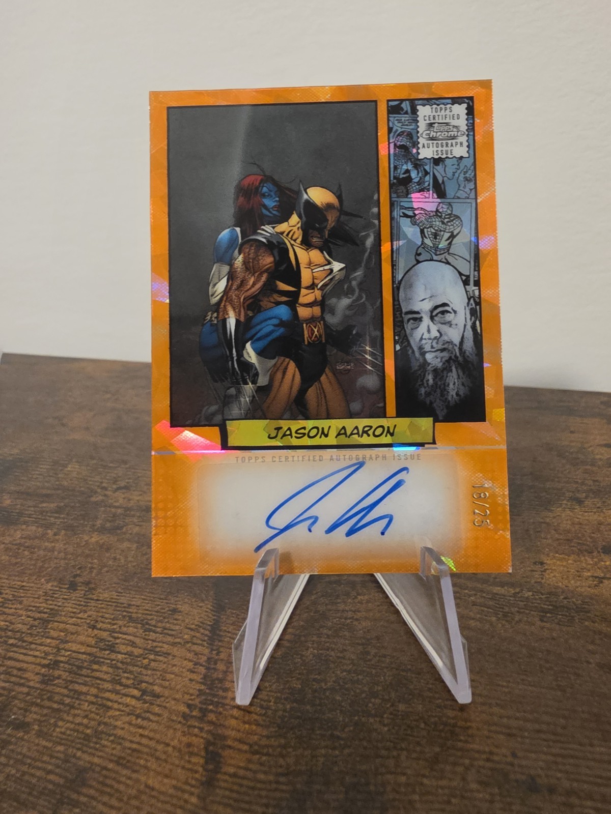 2024 Topps Chrome Marvel Jason Aaron Artist Auto Orange /25 Wolverine Mystique