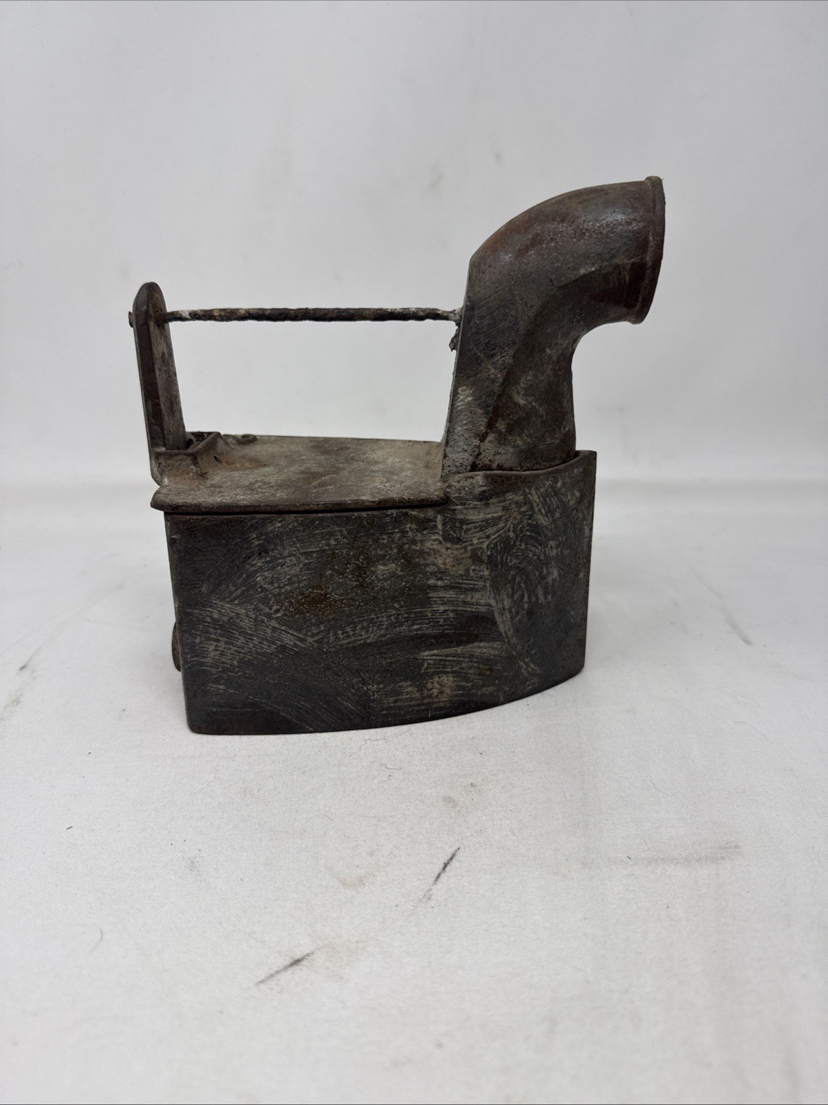 Antique Vintage  Primitive Victorian Cast Iron Coal Box Charcoal Sad Iron