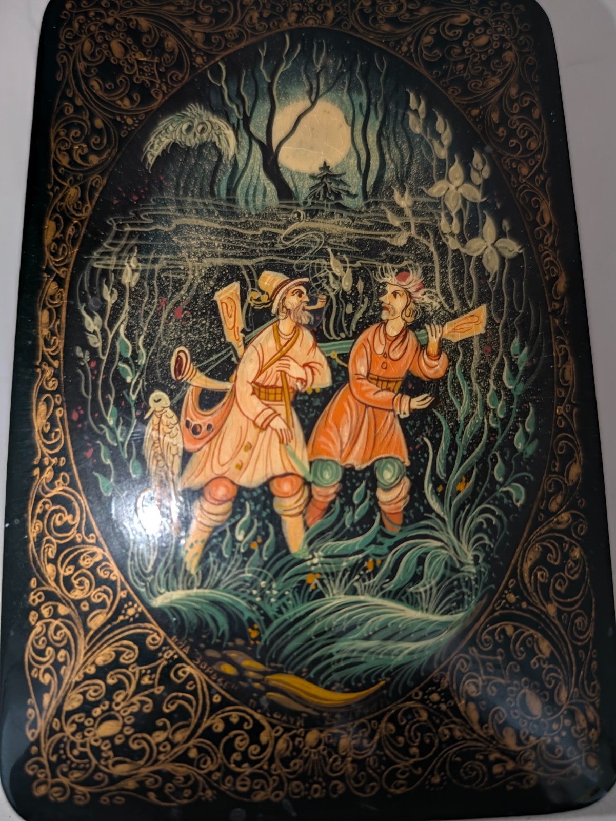 Authentic Vintage Palekh Russian Lacquer Box \