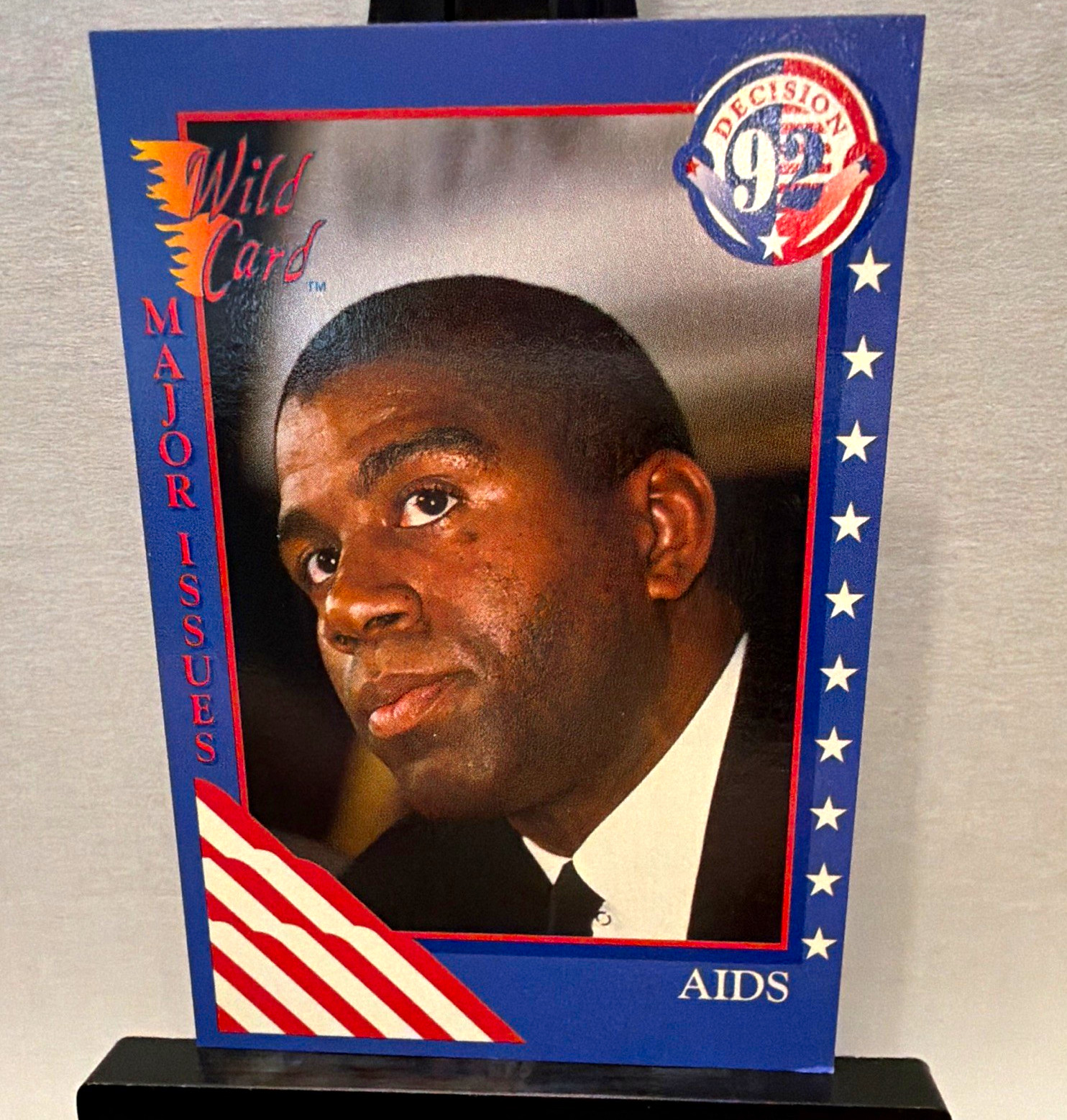 Wild Card 1992 Decision \'92 Card #16 Major Issue - AIDS Magic Johnson