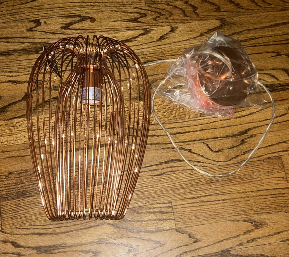 Copper Mid Century Modern Hanging Lamp