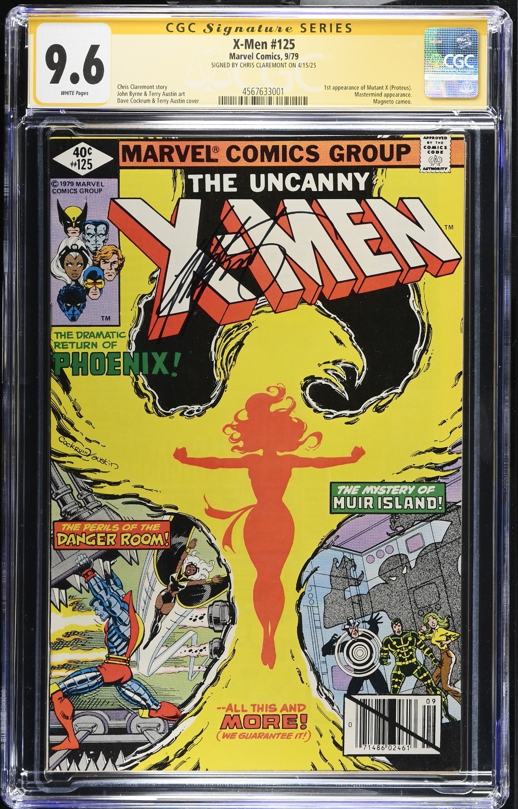 Uncanny X-Men #125 SIGNED BY CHRIS CLAREMONT SS 1st app of Mutant X 1979 Marvel