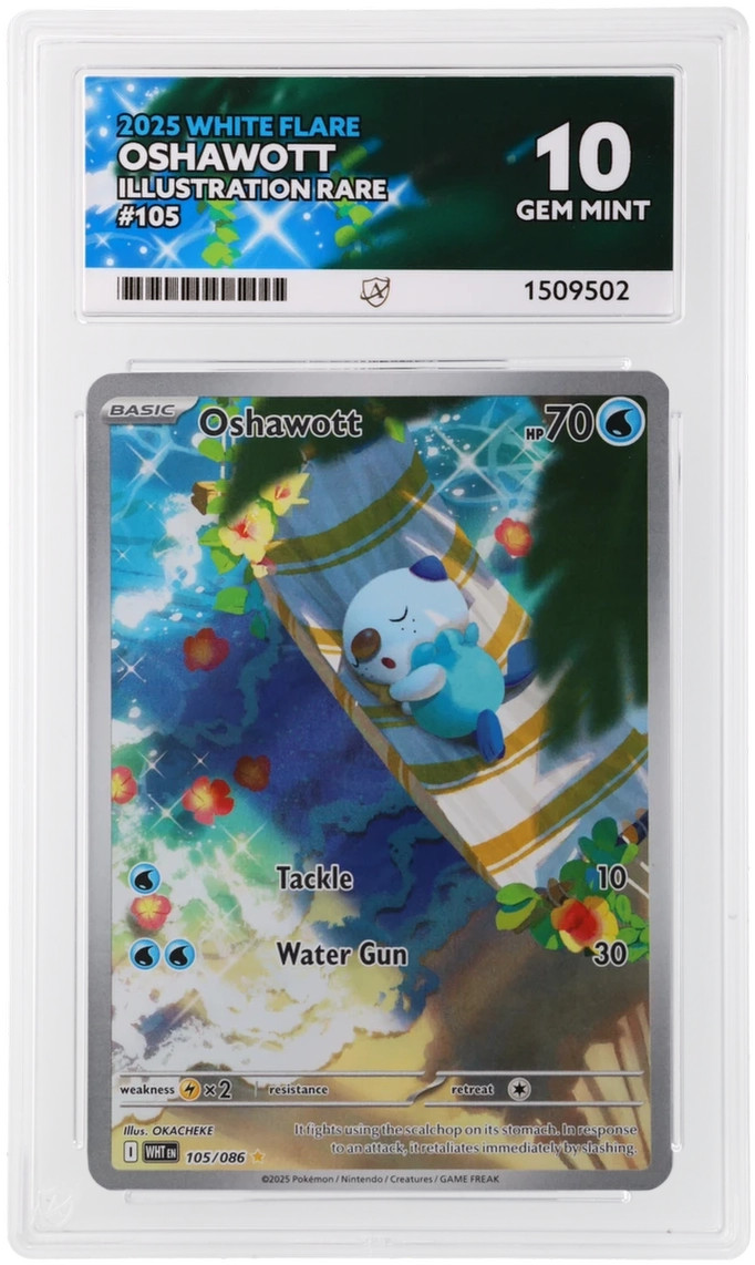 ACE 10 Oshawott 105/086 White Flare Gem Mint Pokemon