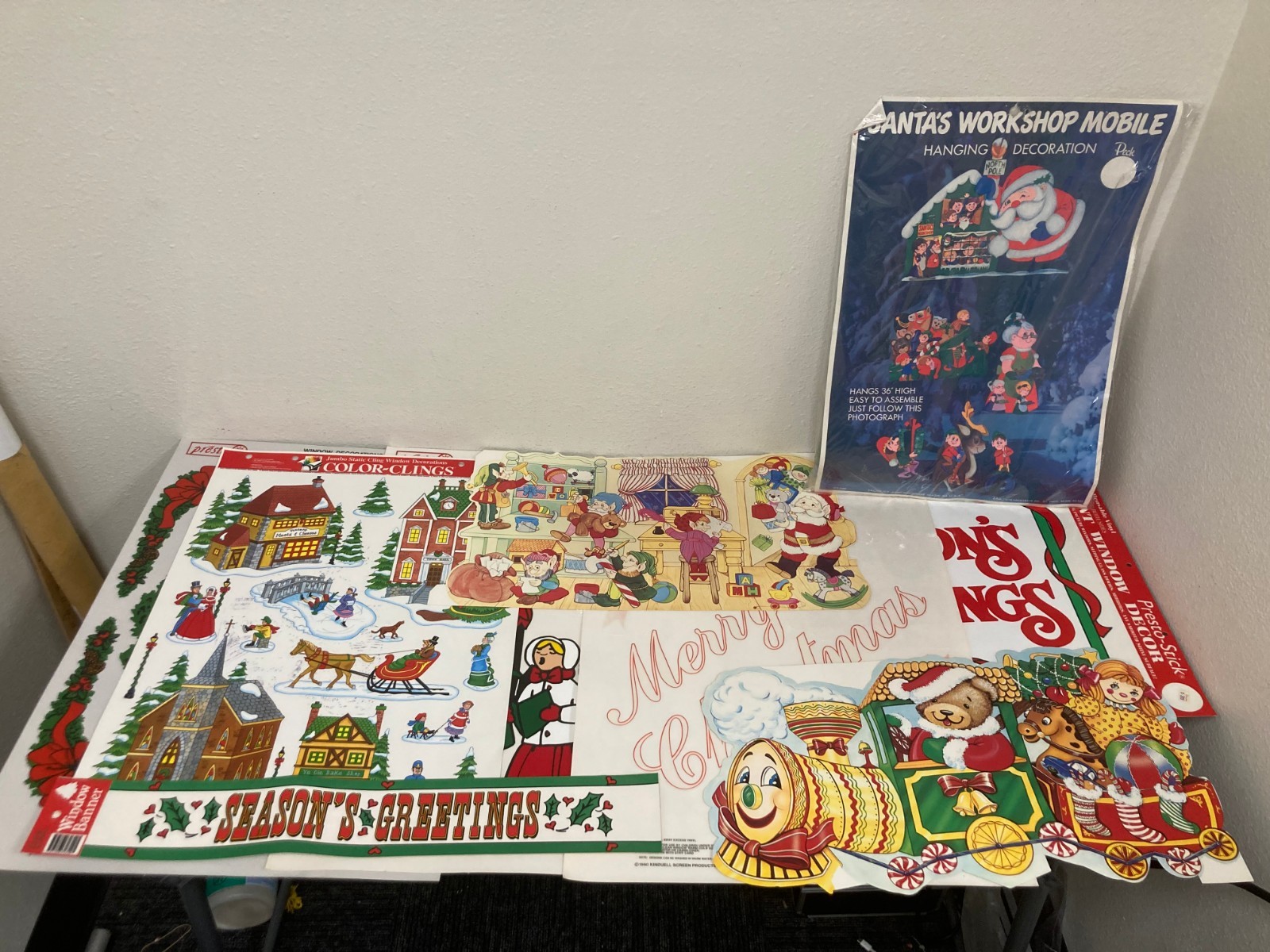 Vintage 1993 Randall Christmas Mobile Clings Train Decor Lot
