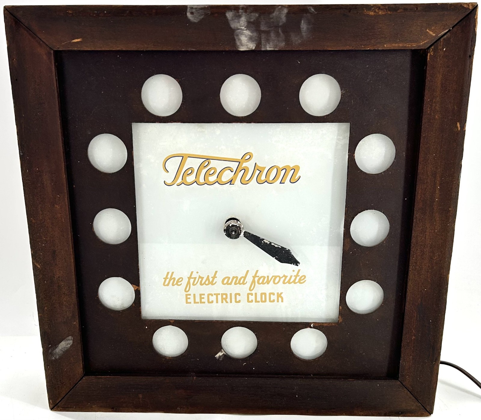1940's Telechron Advertising The First and Favorite Electric Wall Clock - As Is