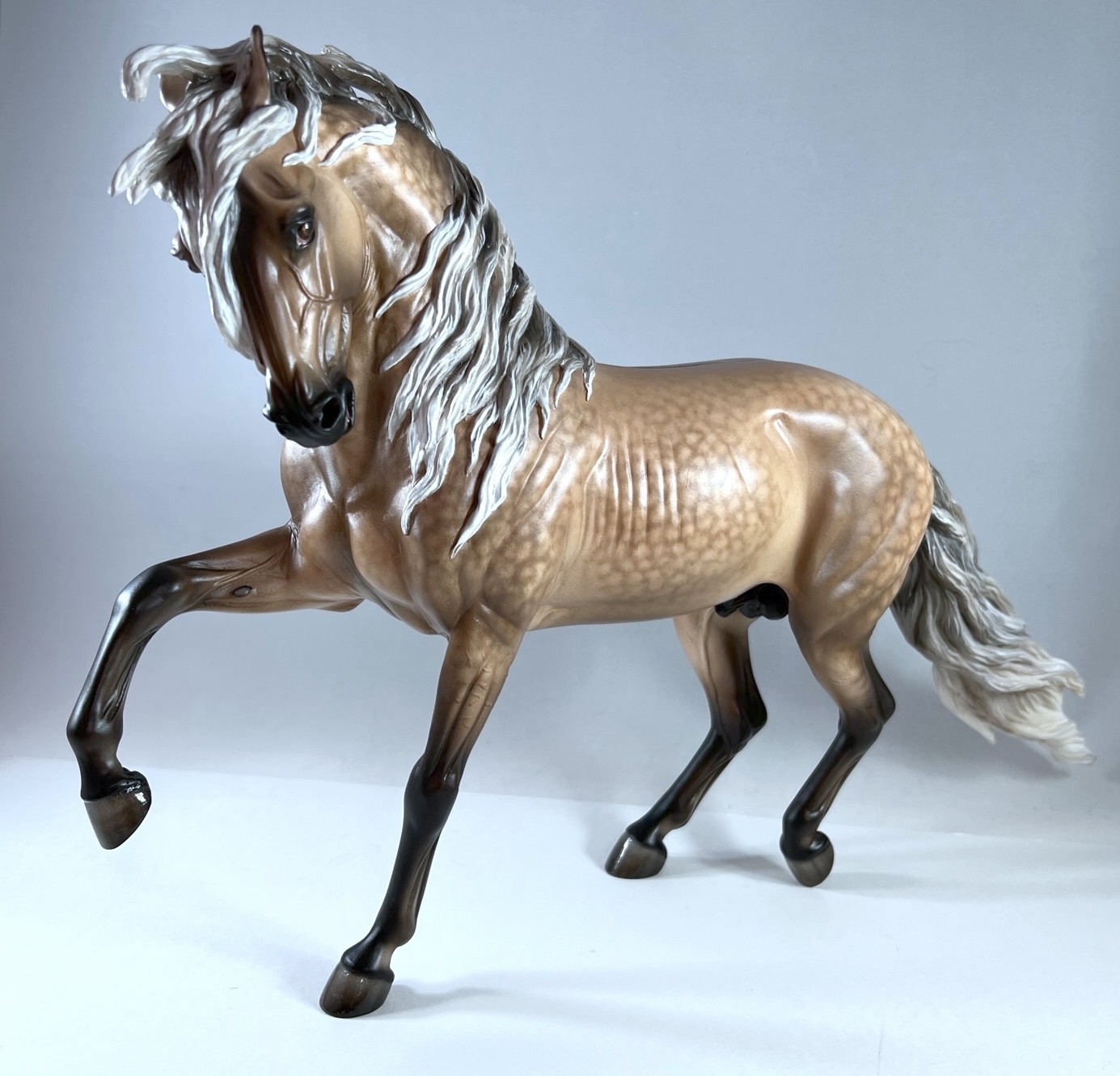Custom Painted Artist Resin,  Desperado Andalusian, by Sheryl Leisure