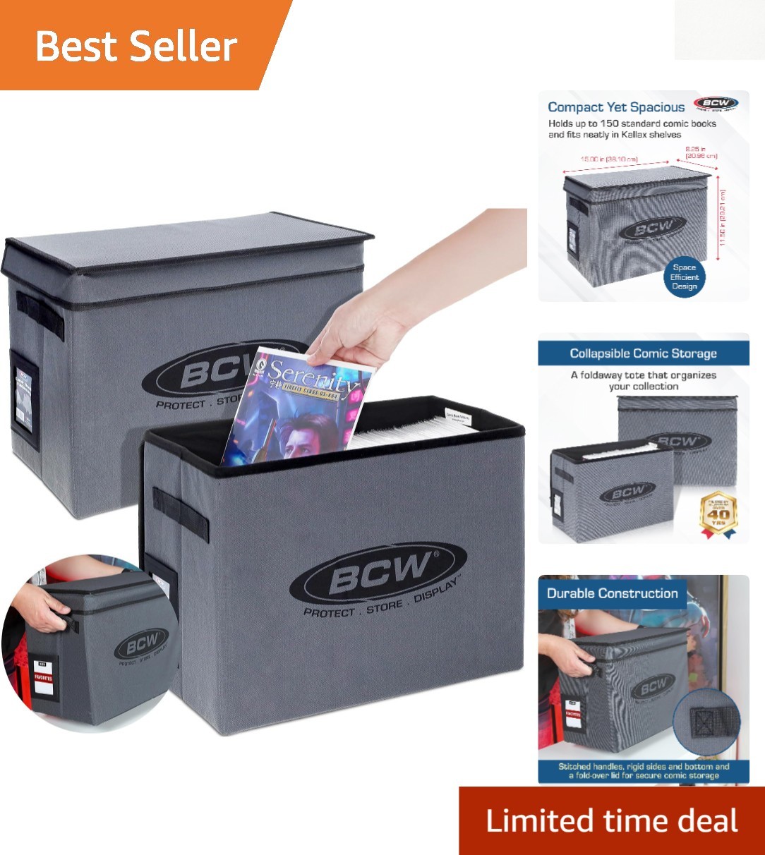 Durable 2-Pack Foldable Comic Book Storage: Protects Silver, Bronze & Modern