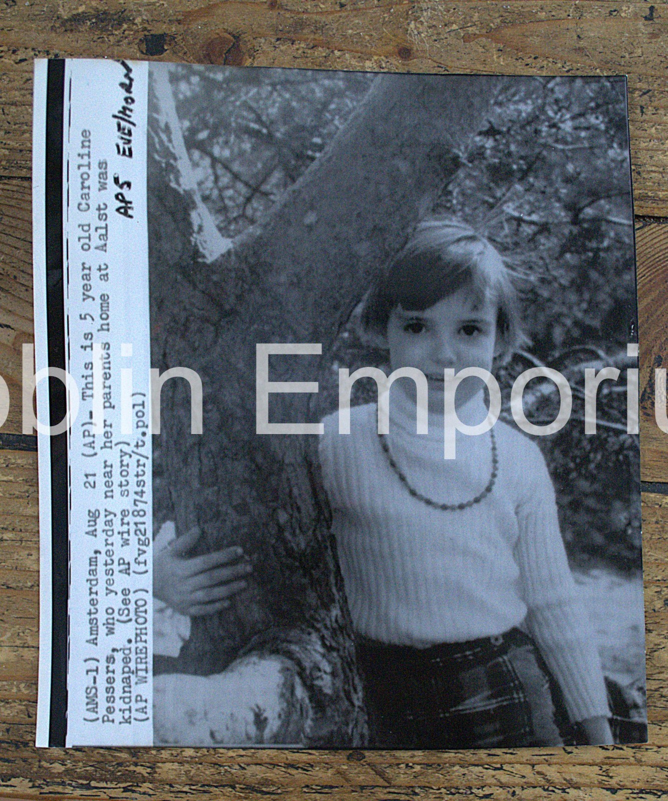 Original Press Photograph of Carolien Pessers who was Kidnapped & Murdered 1974