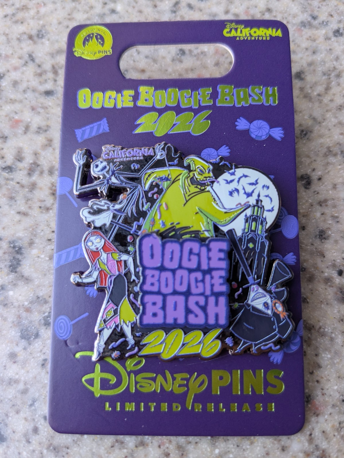 2026 DISNEY PIN OOGIE BOOGIE BASH PIN LOGO JACK SALLY MAYOR LR