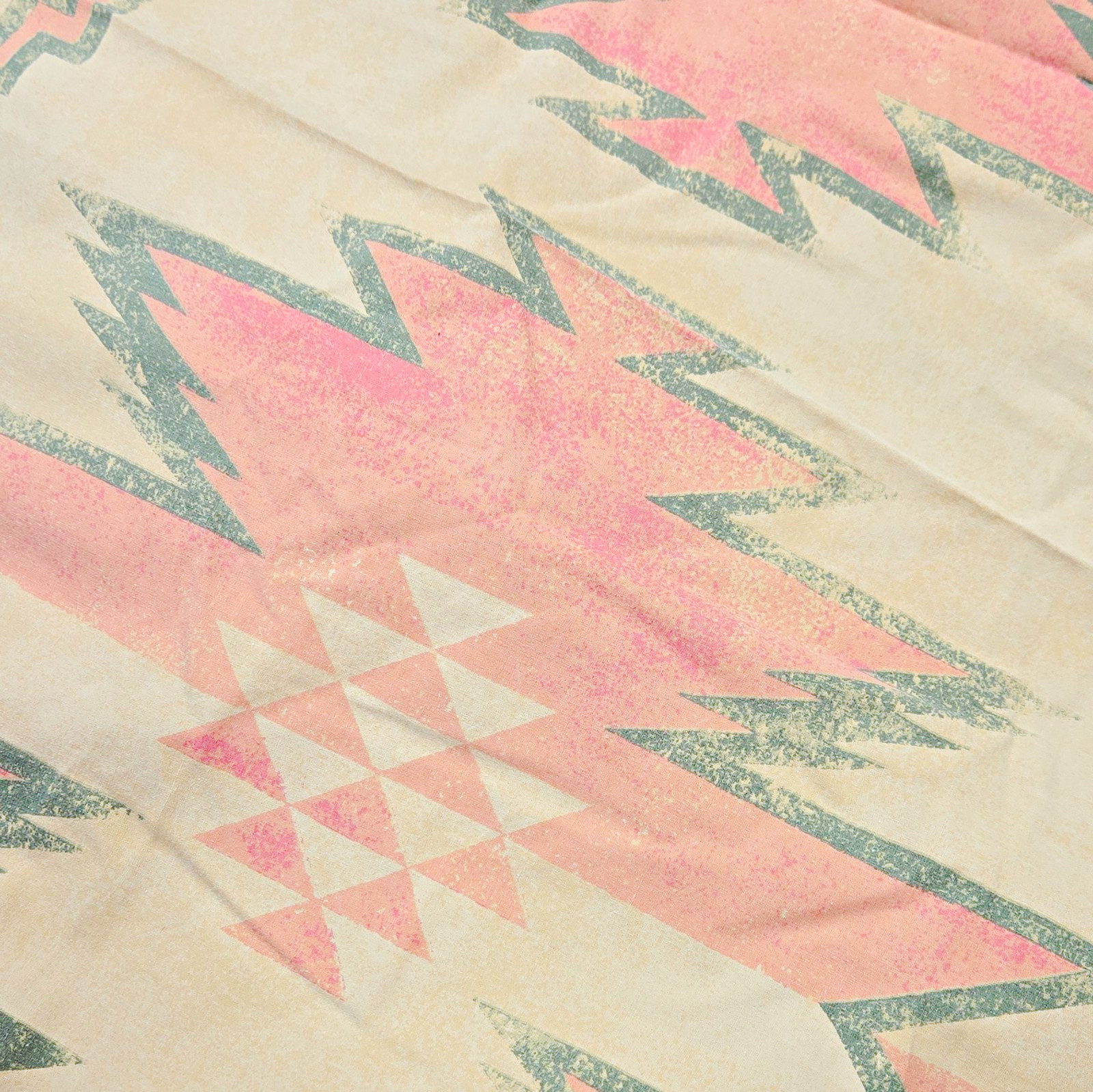 Vtg. 1980's/1990's Ralph Lauren WHITE SANDS CORAL King Flat Sheet - 100% Cotton
