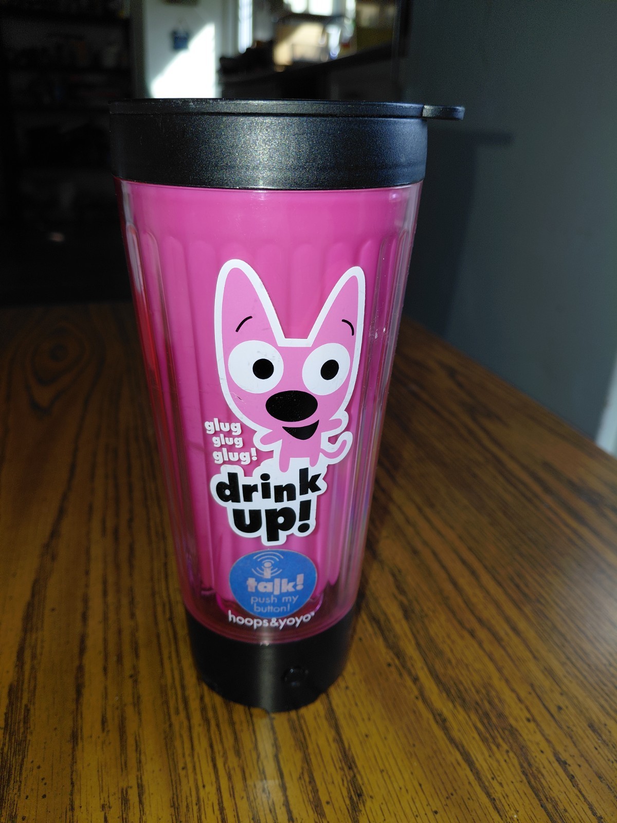 Hoops & Yoyo Drink Up Talking Travel Mug Hallmark Tumbler Cup WORKS (see photos) Hoops & Yoyo Drink Up Talking Travel Mug Hallmark Tumbler Cup WORKS (see photos)