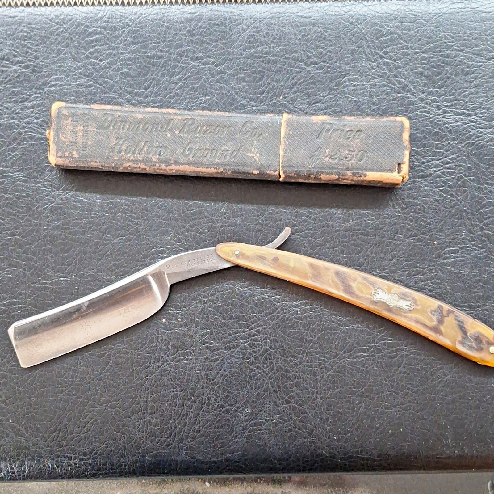 Joseph Elliot I*XL Silver Steel Straight Razor with Case